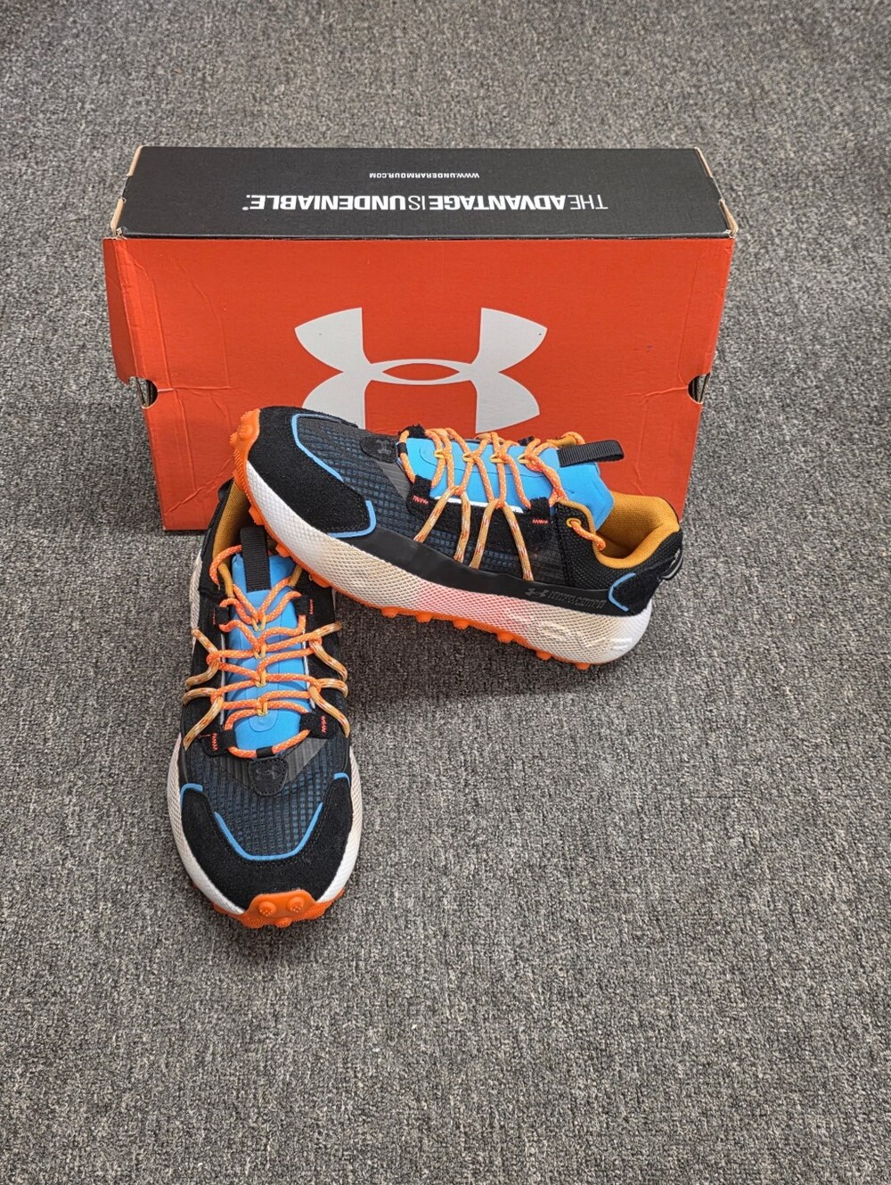 Under Armour Men's Fat Tire Venture Pro Black Phoenix Fire Orange Size 13
